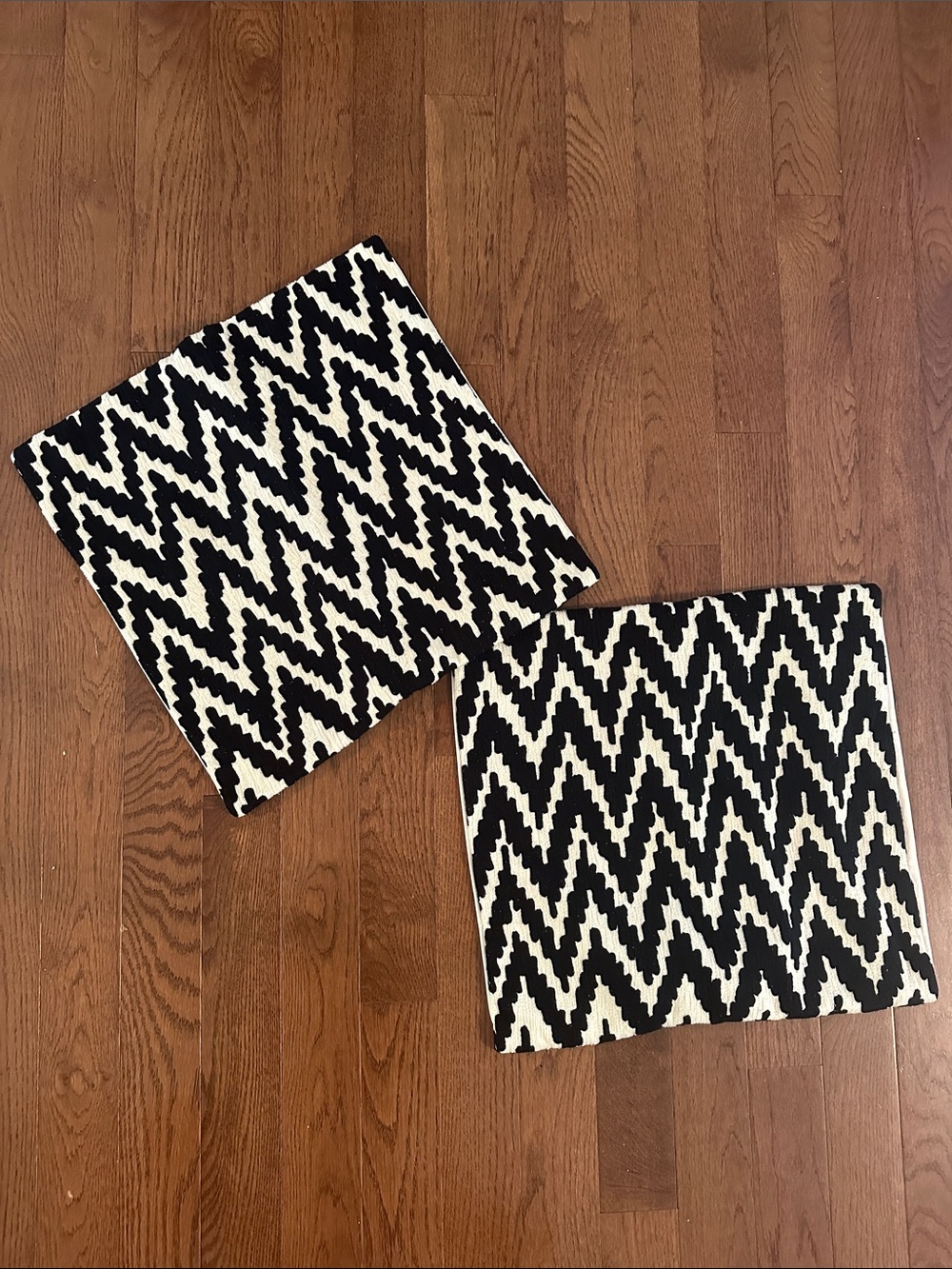 West Elm Black and White Zigzag Decorative Pillow Covers